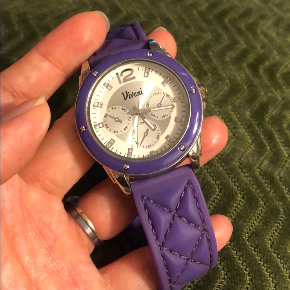 Purple Vivani Quilted Steap watch